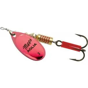 Mepps Aglia Fluo Spinner i Kobber / Rød str. 3